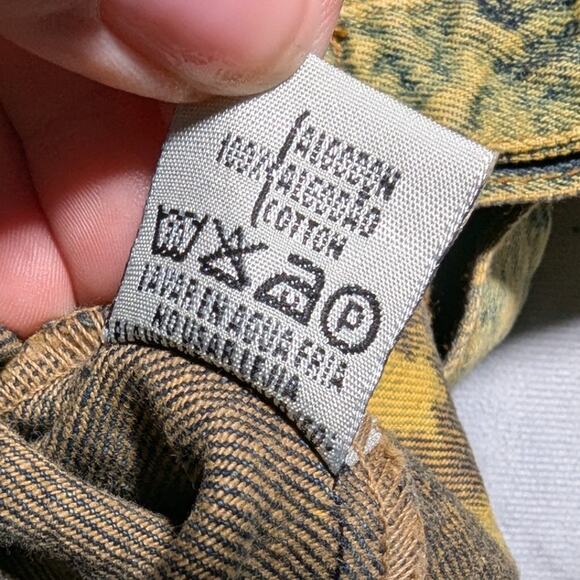 Vtg Y2K Formula Blue Yellow Distressed Paint Splatter Cotton Denim Jacket 40 8 - Picture 5 of 5